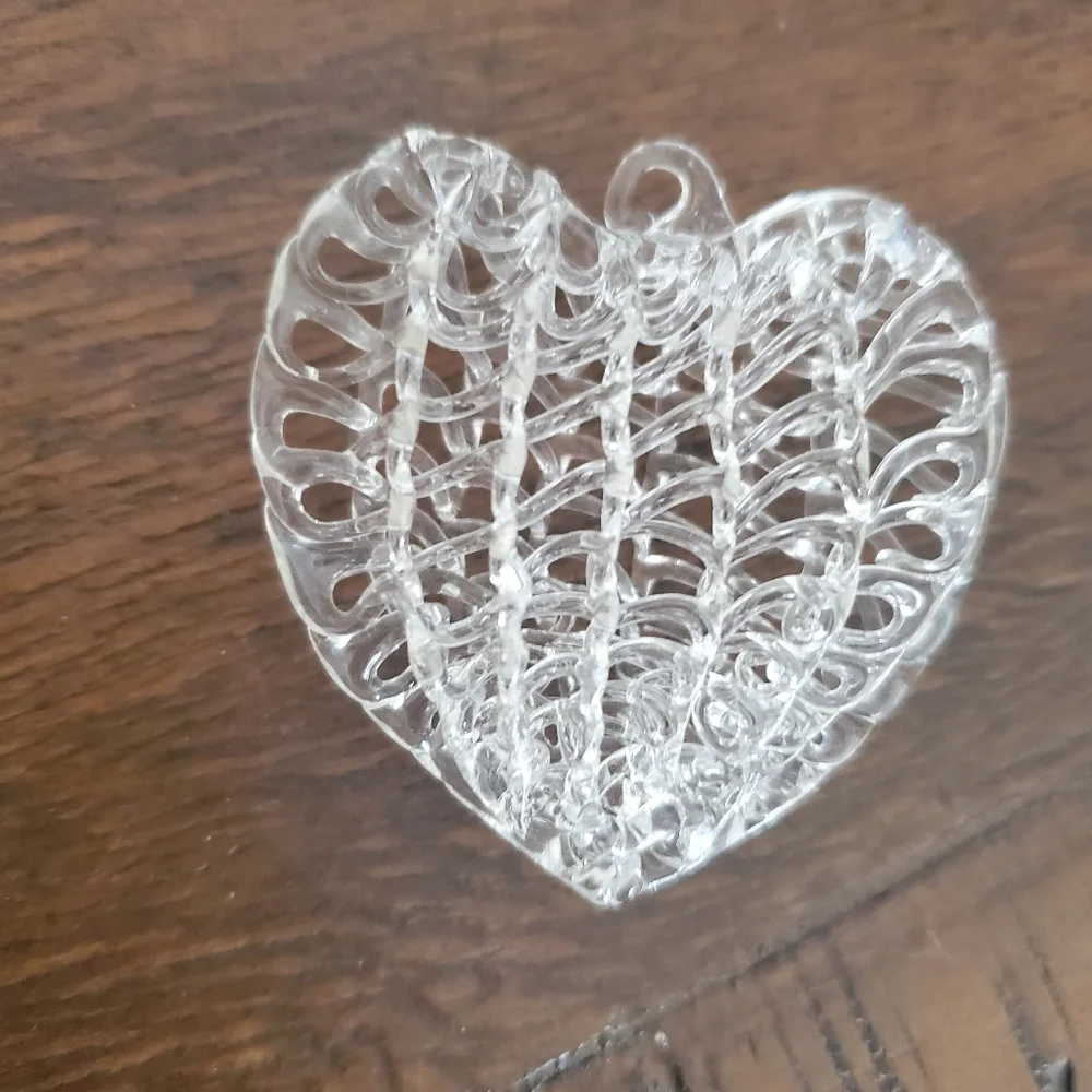 Vintage Set of 31 Spun Glass Heart Ornaments